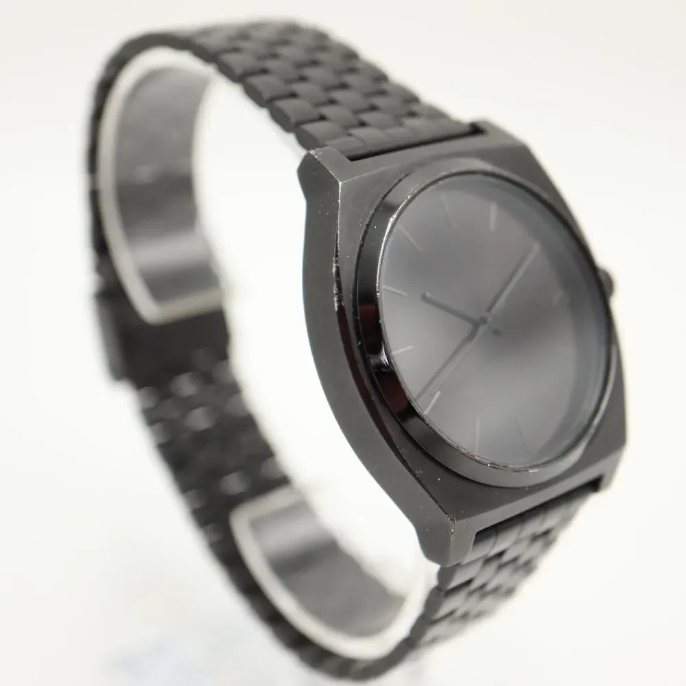 Nixon The Time Teller All Black Stealth 38mm Watch Stainless Steel w New Battery